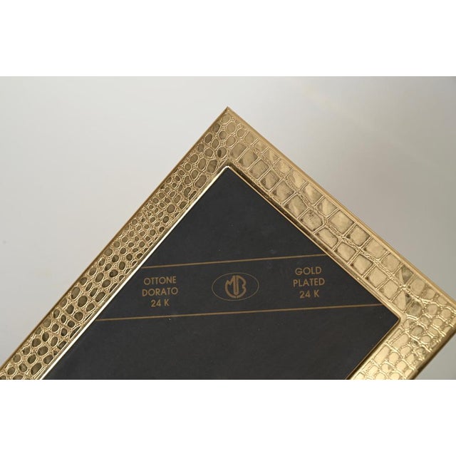 Metal Mid-Century Modern Italian 24k Gold Brass Photo Frame from Mascagni, 1970s For Sale - Image 7 of 13