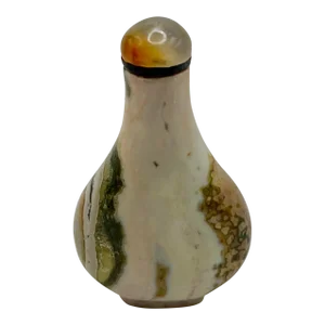 Vintage Pocket Size Teardrop Shape Jasper Snuff Bottle