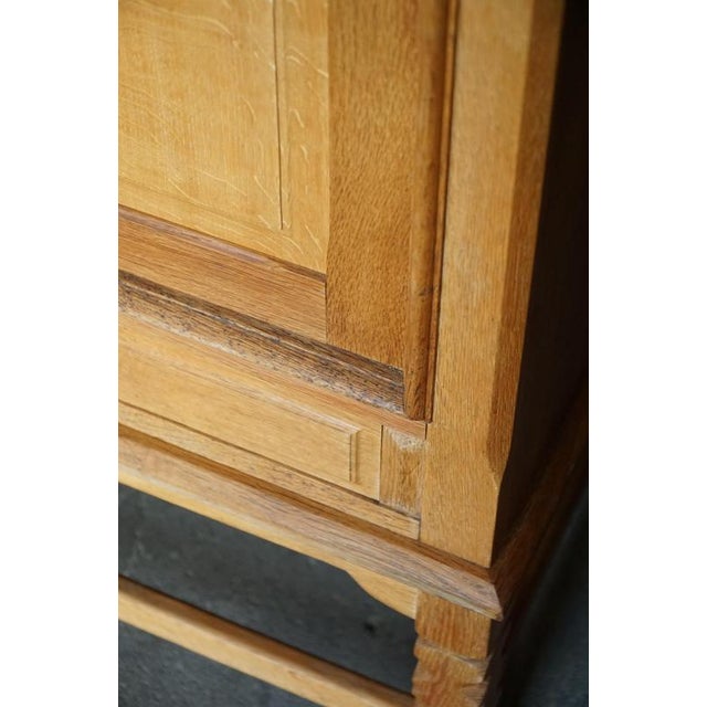 Low Mid-Century Danish Brutalist Sideboard in Oak attributed to Henning Kjærnulf, 1960s For Sale - Image 11 of 13