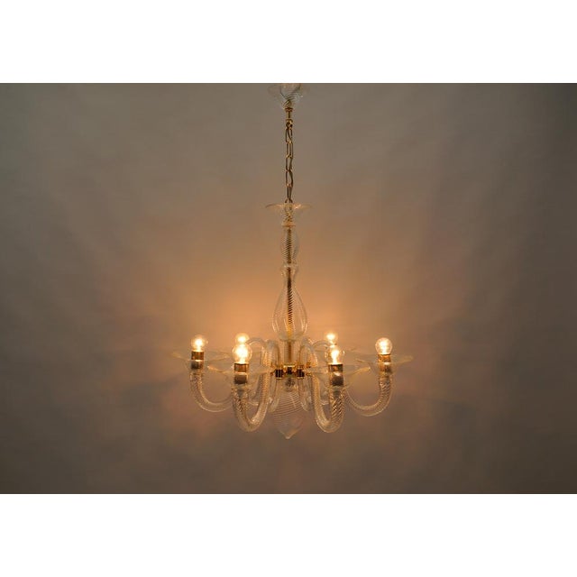 A beautiful chandelier from the noble house of barovier & toso. very good condition. with replacement glass plate and a...