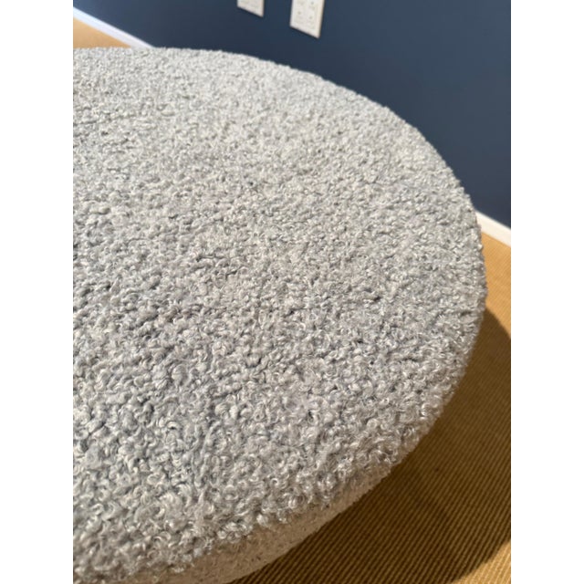 Pair of French Wool Boucle Pouf Dining Stools For Sale - Image 13 of 18
