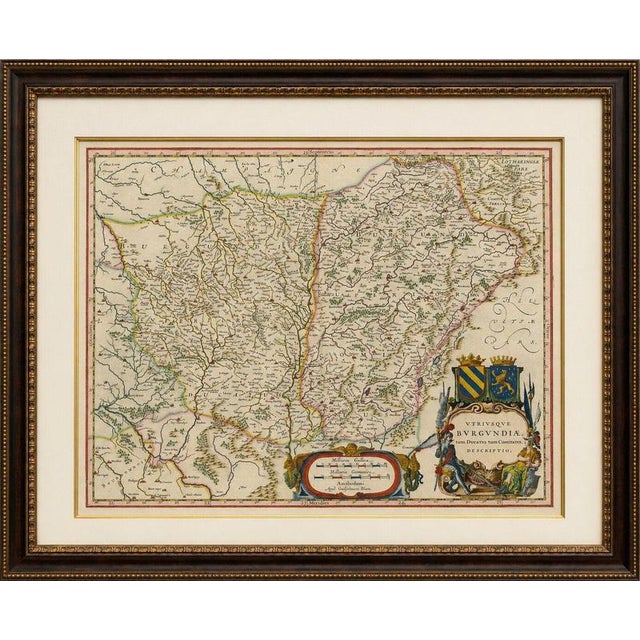 Antique Blaeu Atlas Map of Burgundy and Franche-Comté, 1642 For Sale - Image 10 of 10
