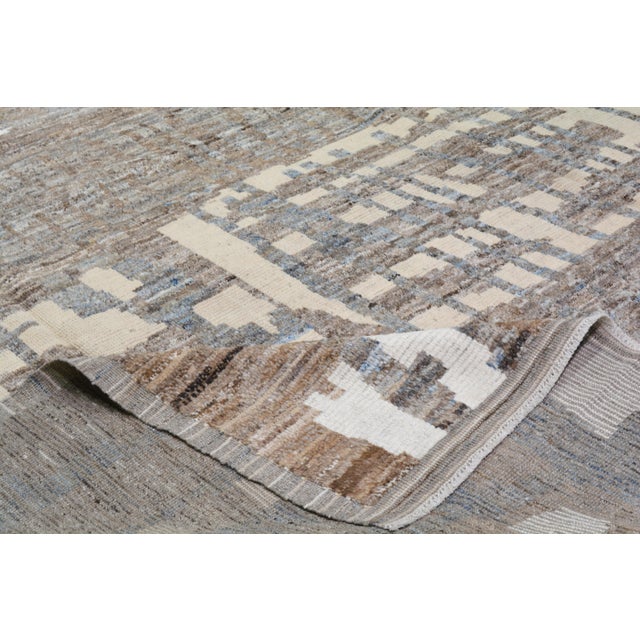 2000 - 2009 Moroccan Hand Knotted Wool Rug, 9'x12'6" For Sale - Image 5 of 6