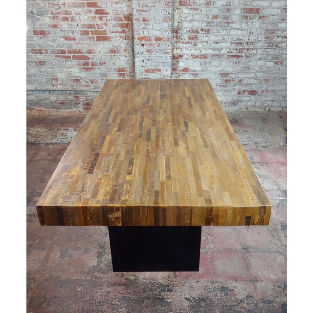 1970s Vintage Butcher Block Style Dining Table Chairish