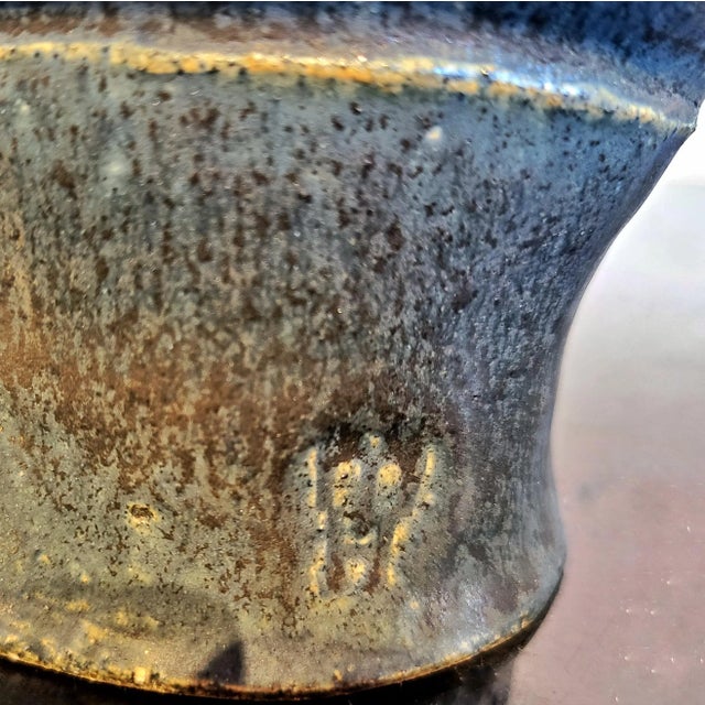 Studio Pottery Double Bud Vase Marked "M H" For Sale - Image 10 of 11