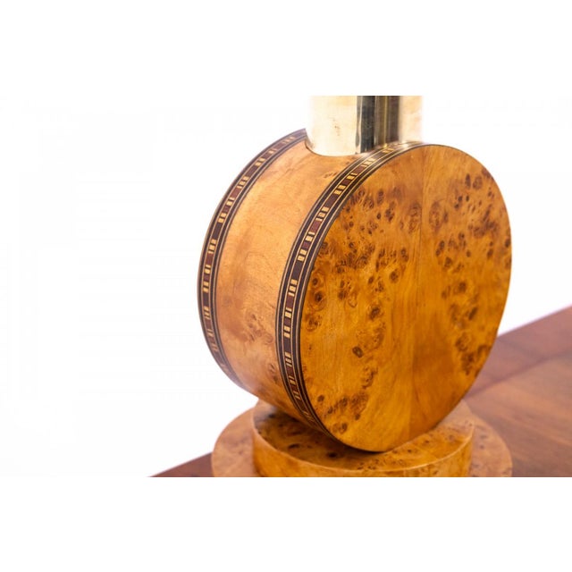 Unique Art Deco table lamp, Poland, mid-20th century. Very good condition, professionally restored. Wood: birch Height: 49...