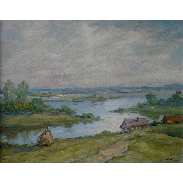 Latgale. The river daugava oil on board, 40,5x50 cm the river daugava, one of the largest rivers in latvia, is the central...