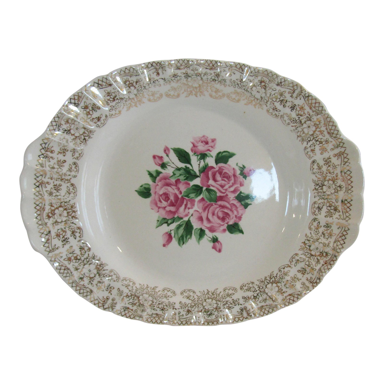 Vintage Early 20th Century Sebring Pottery Co Usa China Bouquet Platter