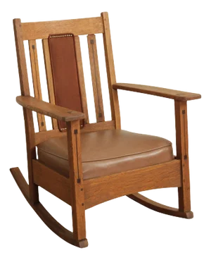 Limbert Mission Inlaid Oak Rocker