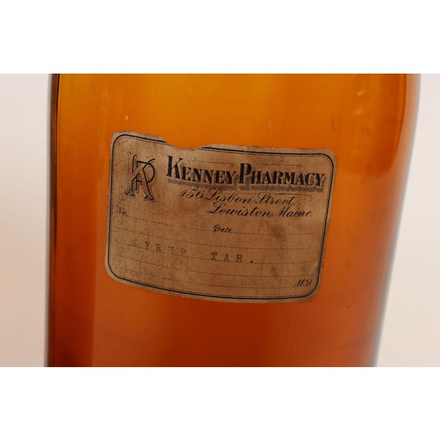 Set of Two Vintage Amber Glass Apothecary Bottles by Owens-Illinois Glass Co. For Sale - Image 18 of 18