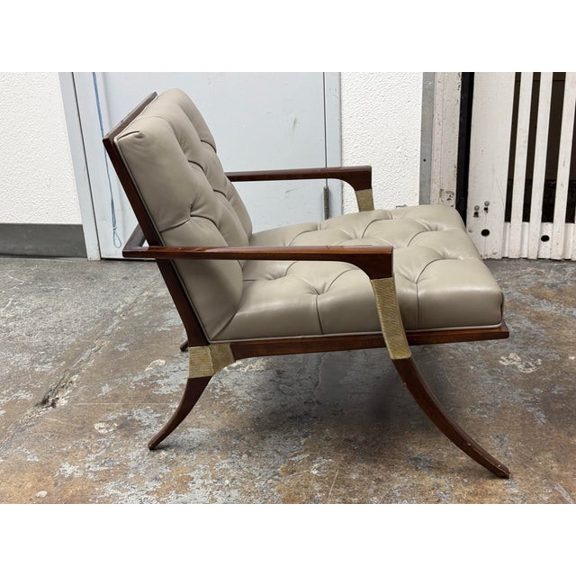 Thomas Pheasant for Baker Athena Leather Armchair For Sale In San Francisco - Image 6 of 12