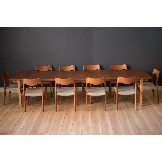 Mid-Century Modern expandable dining table Model no. BM 60 in teak designed by Børge Mogensen for P. Lauritsen & Søn, c....