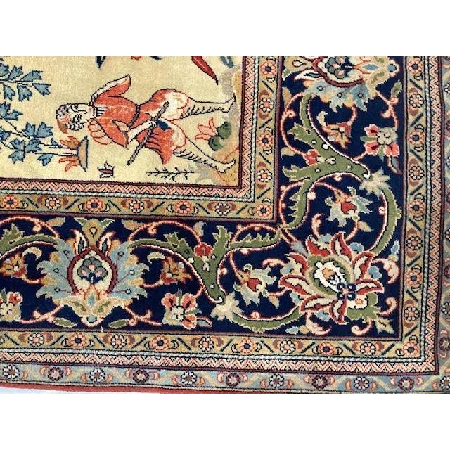 Textile 1950s Persian Pictorial Kashan Rug, 4'7" X 7'6" For Sale - Image 7 of 10