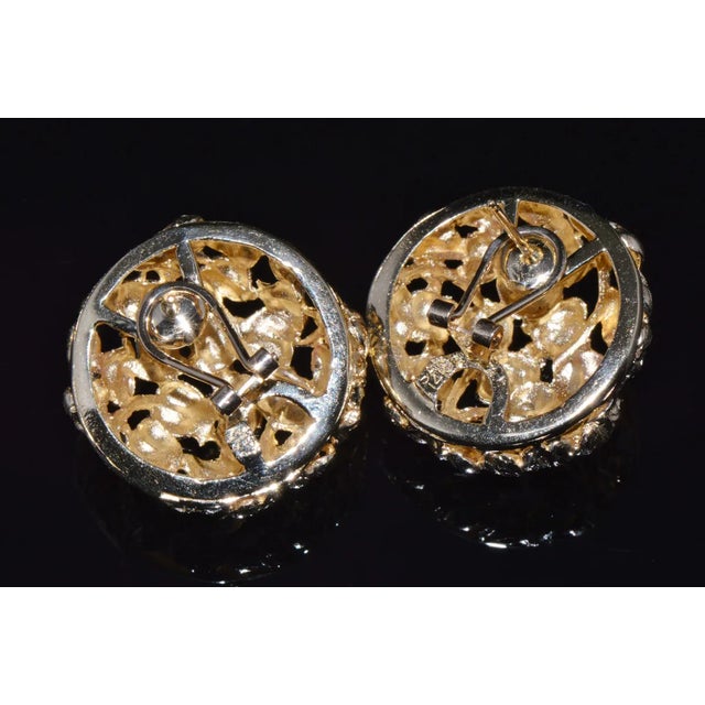 Early 21st Century Stunning SAK Italy 14K Solid Gold Faceted Cluster Earrings, A Pair For Sale - Image 5 of 9