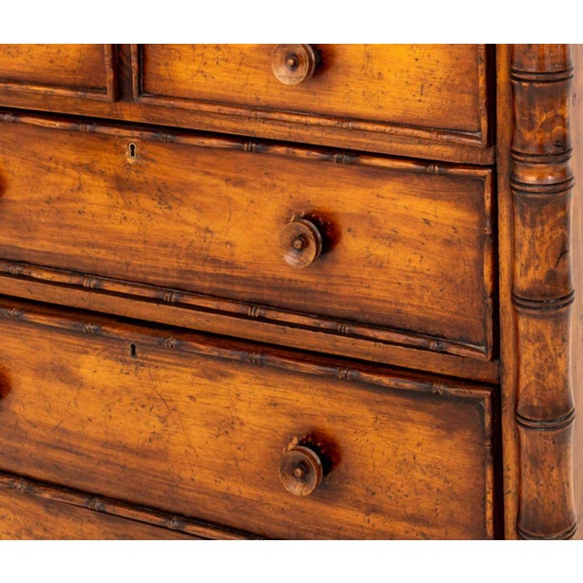 Brown Aesthetic Style Faux Bamboo Chest of Drawers For Sale - Image 8 of 10