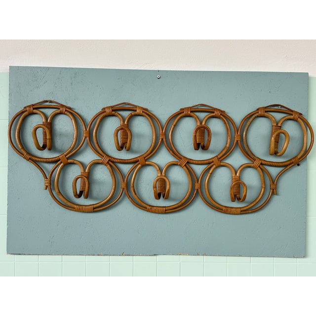 Bamboo and Wicker Coat Rack, Italy, 1960s For Sale - Image 12 of 12