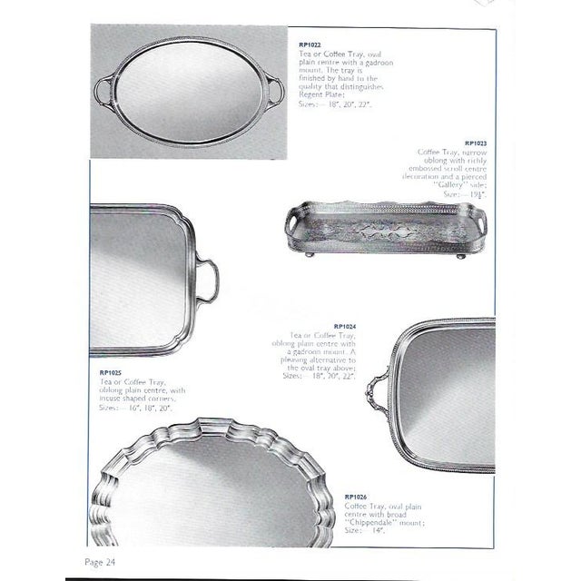 A 1970’s Vintage/New Silver Shaped Oval Tray With Handles, Plain by Frank Cobb in Sheffield-England For Sale - Image 17 of 17