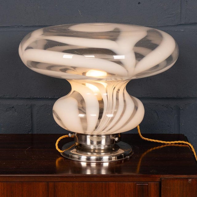 Vintage 20th Century Italian Hand-Blown Murano Glass Table Lamp, 1970s For Sale - Image 6 of 15