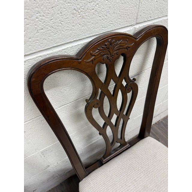 Wood Vintage Chippendale Style Mahogany Dining Chairs - Pair For Sale - Image 7 of 11