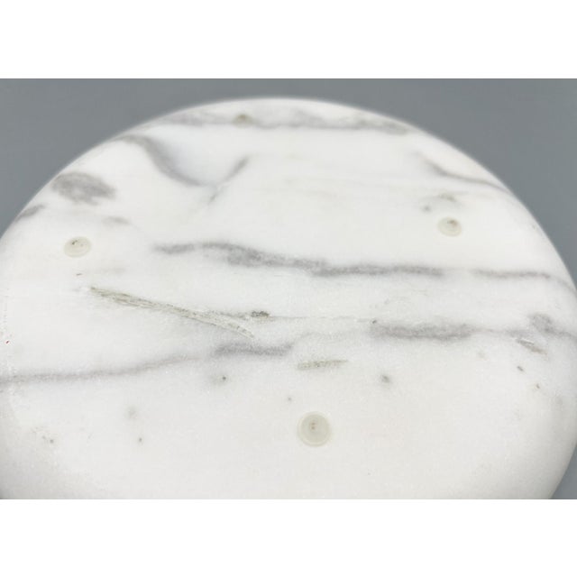 Contemporary White Marble Catchall Dish, Sculptural Stone Trinket Tray - Organic Modern, Minimalist, Transitional For Sale - Image 9 of 11