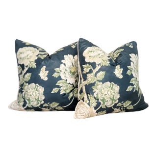 Brunschwig & Fils Les Pivoines Floral Print Pillows - Set of 2 For Sale