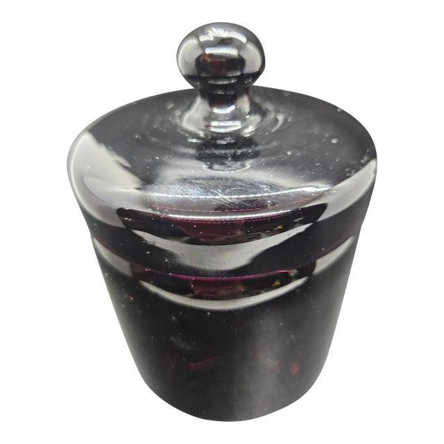 Vintage Bloomingdales Amethyst Apothecary Lidded Jar For Sale