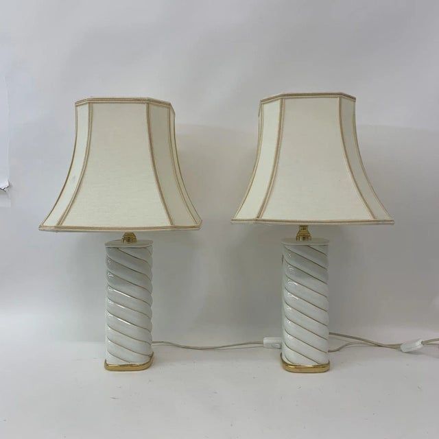 Ceramic Swirl Table Lamps, Italy, 1970s, Set of 2 For Sale - Image 11 of 11