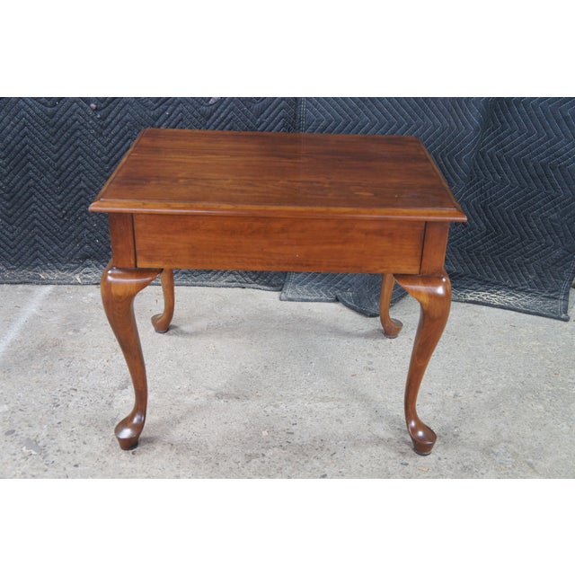 Vintage Pennsylvania House Queen Anne Style Cherry Side Table With Drawer 27" For Sale - Image 9 of 13