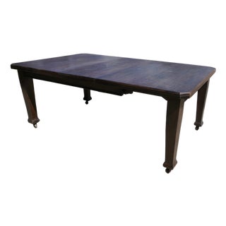 Victorian Arts and Crafts Oak Wind-Out Dining Table, 1890 For Sale
