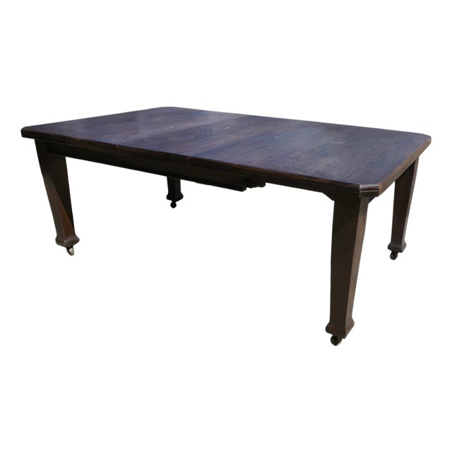 Victorian Arts and Crafts Oak Wind-Out Dining Table, 1890 For Sale
