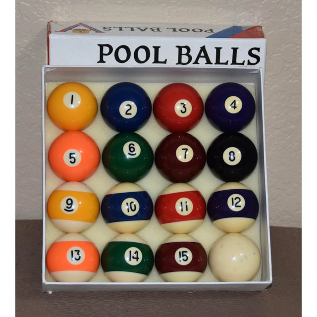 Art Deco Vintage Victor Professional Complete Set 16 Bakelite Billiard Pool Balls For Sale - Image 3 of 7