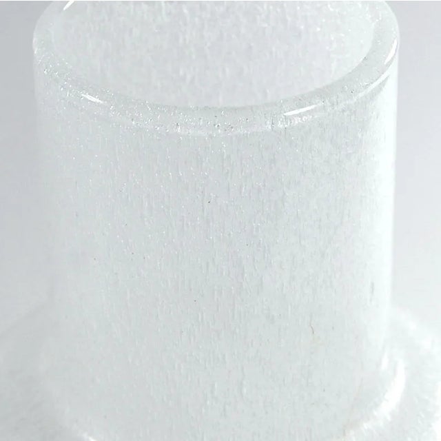 White Italian Pulegoso Glass Vase, 1970s For Sale - Image 8 of 10