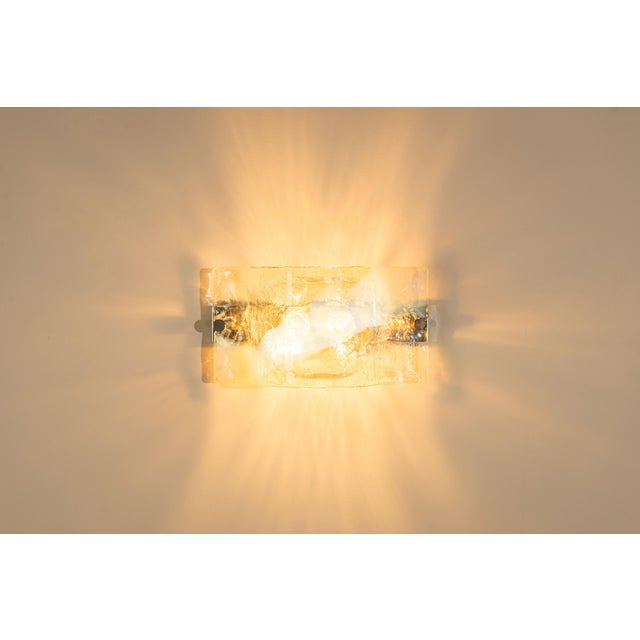 Glass Model LP276 Wall Lamp in Crystal and Blue Murano Glass by Carlo Nason for A.V. Mazzega, Italy, 1970s For Sale - Image 7 of 15