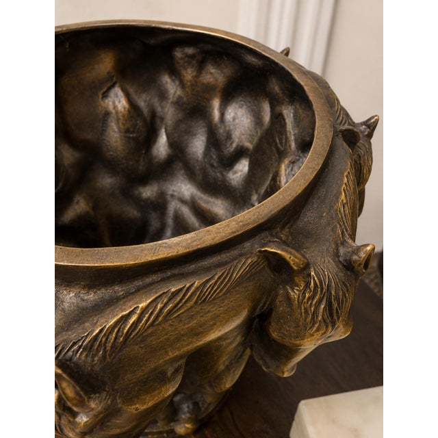 Metal Bronze Eight Prancing Horse Vase Sculpture in the Style of Auguste Moreau, Art Nouveau Equestrian Vessel For Sale - Image 7 of 7