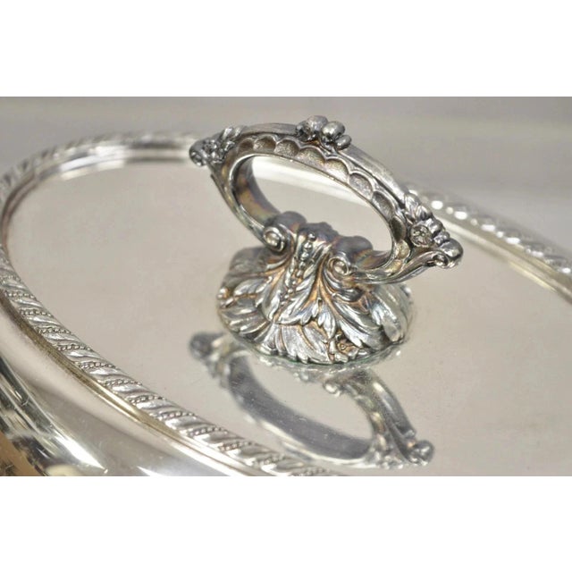 Vintage Melford Epns Victorian Style Silver Plated Lidded Vegetable Serving Dish For Sale - Image 4 of 11