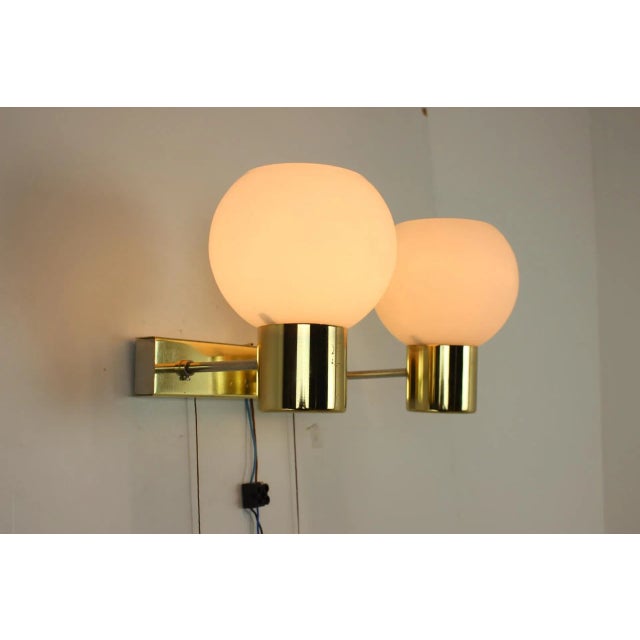 Metal Wall Lamp attributed to Kamenicky Senov, Czechoslovakia, 1970s For Sale - Image 7 of 12