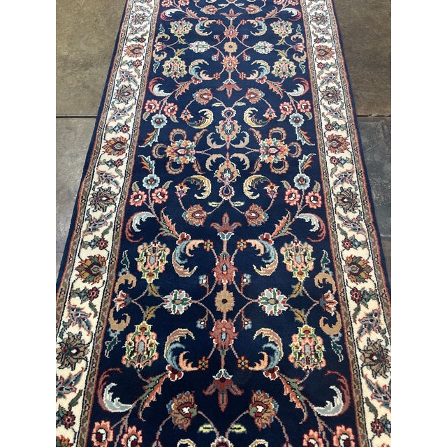 1990s 1990s Handwoven Persian Design Indian Rug 2'5" X 11'2" For Sale - Image 5 of 5