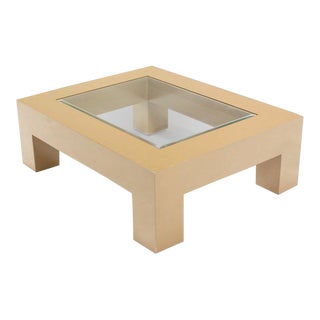 Mid-Century Modern Geometrical Rectangular Base Coffee Table For Sale