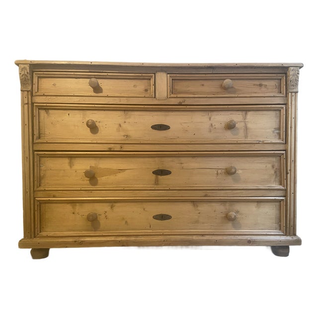 19th Century English Pine Chest of Drawers For Sale