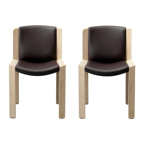 Model 300 Chairs in Wood and Sørensen Leather by Joe Colombo for Karakter, Set of 2 For Sale - Image 17 of 17