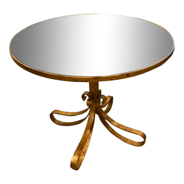 Hollywood Regency Mirrored Top Accent Table Chairish