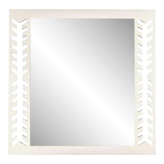 Fleur Home Audubon Spruce Square Mirror in White Dove, 24x24 For Sale