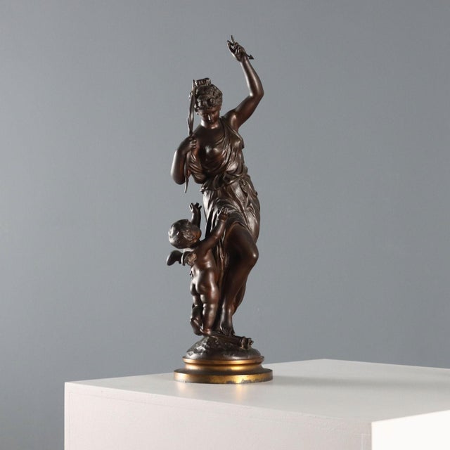 After M. Moreau, Sculpture of Venus and Love, 20th Century, Bronze For Sale - Image 10 of 10