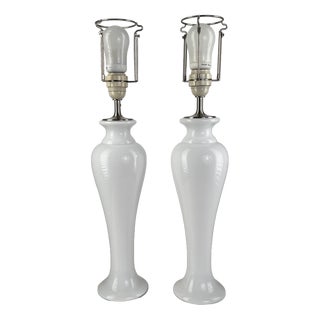 Napoli Opaline Glass Table Lamps from Royal Copenhagen, Denmark, Set of 2 For Sale