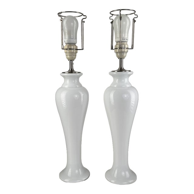 Napoli Opaline Glass Table Lamps from Royal Copenhagen, Denmark, Set of 2 For Sale