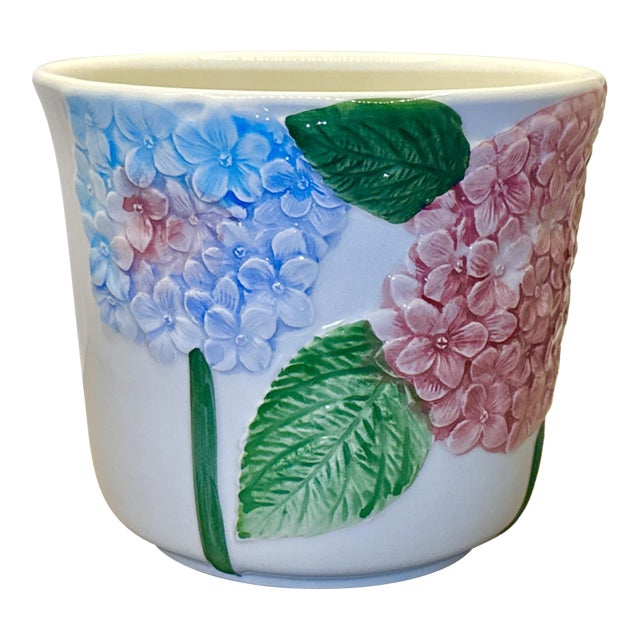 Vintage Italian Hand Painted Ceramic Planter For Sale