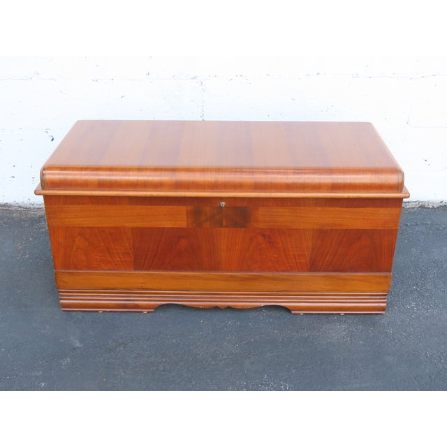 This brilliant Cedar Trunk Chest is made of wood, solid wood, walnut, veneer, and cedar wood. The Trunk made by Cavalier...