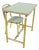 Children's Metal School Desk with Laminated Green Chair, Set of 2 For Sale