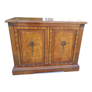 Art Deco Flame Mahogany Pop Up Bar Cabinet, Leaves Open For Sale