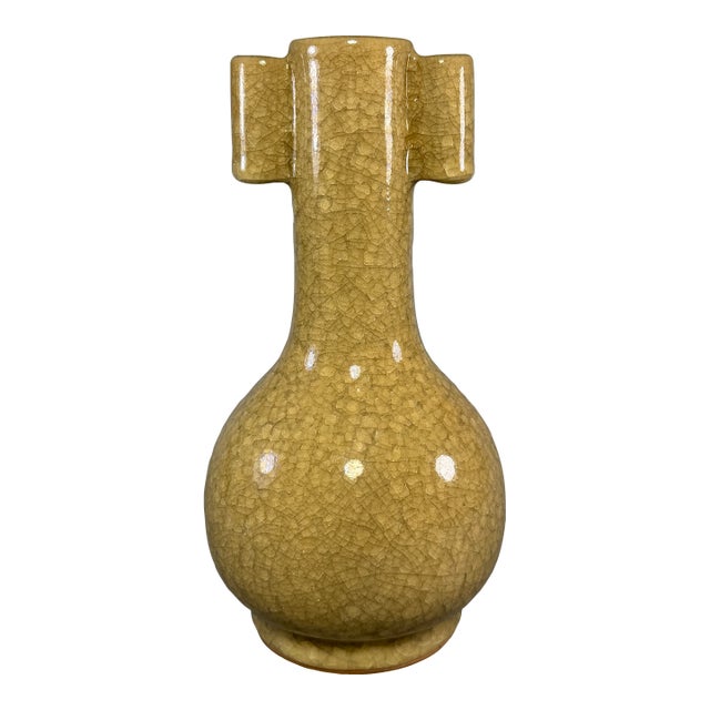 Antique Chinese Crackle‑Glaze Arrow Vase For Sale